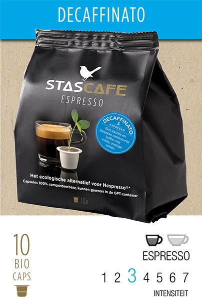 Cafeïnevrije Decaffinato alternatief - STASCAFE Espresso